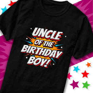 Superhero Party Comic Onkel von Birthday Boy T-Shirt