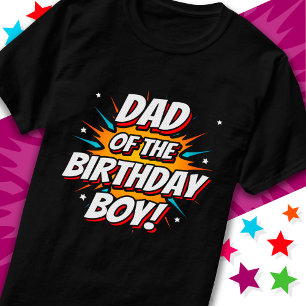 Superhero Party Comic Vater von Birthday Boy T-Shirt