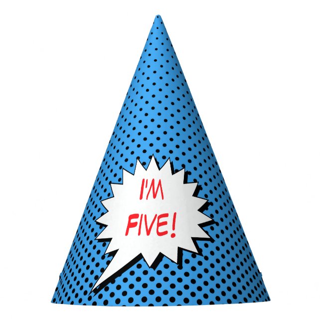 Superhero-Party-Hut - blaues Partyhütchen (Vorderseite)