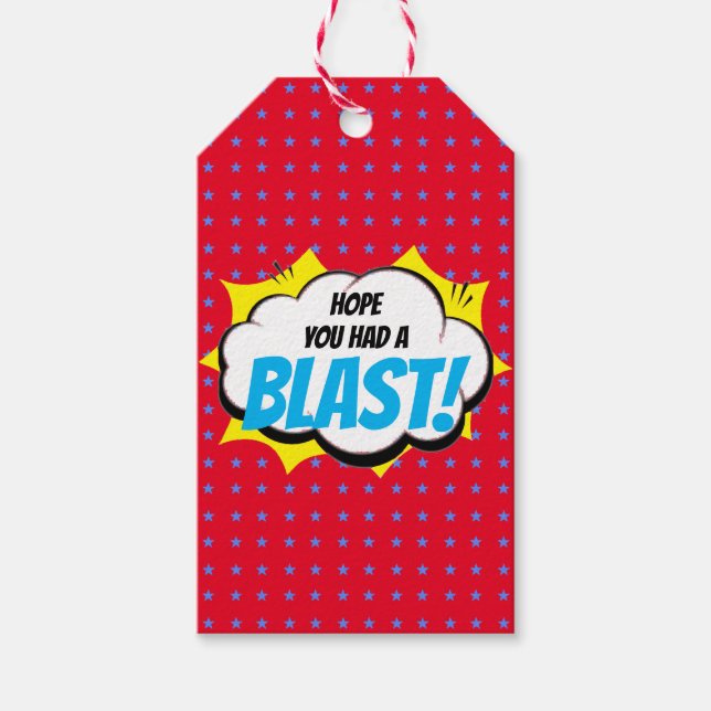 Superhero Party Vielen Dank Geschenkanhänger (Vorderseite)