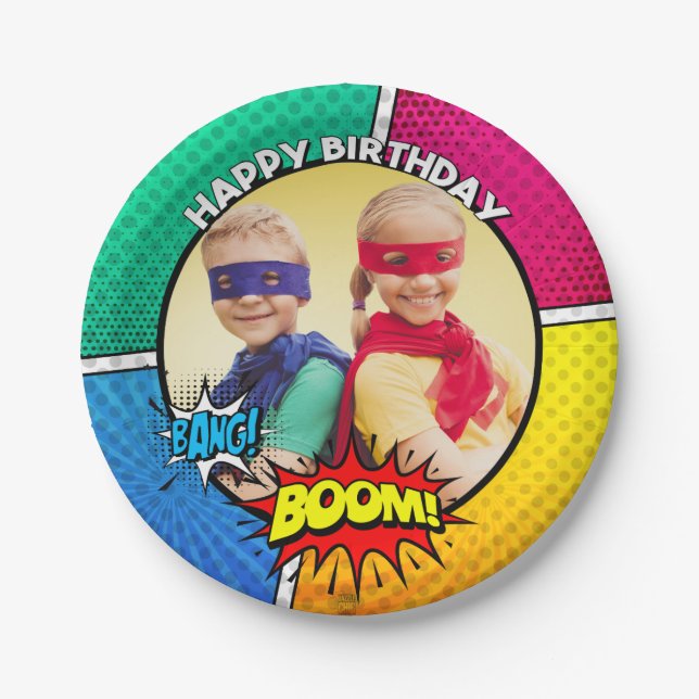 SuperHero-Partyplatte fertigen es besonders an! Pappteller (Vorderseite)