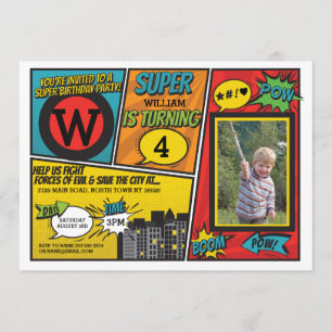 Superhero Red Blue Einladung Super Hero Einladung