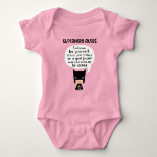 Superhero-Regeln Baby Strampler