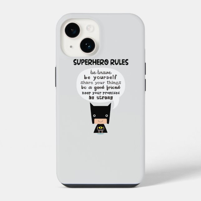 Superhero-Regeln iPhone 14 Hülle (Rückseite)