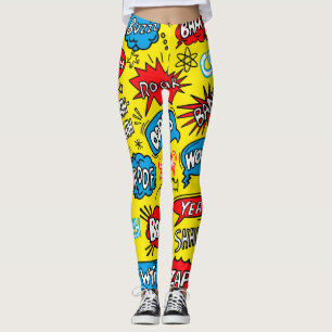 Superhero Saga: Niedliche Comic-Muster Leggings