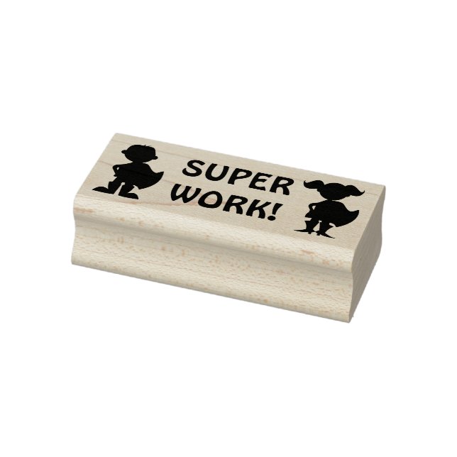 Superhero Silhouette Super Work Teacher's Hausaufg Gummistempel (Stempel)