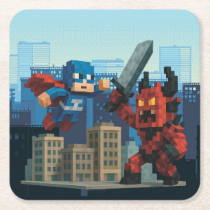 Superhero Skyblade Showdown Tote Bag Rechteckiger Pappuntersetzer
