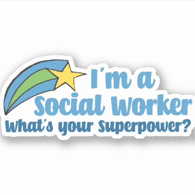 Superhero Social Worker Aufkleber (Vorderseite)