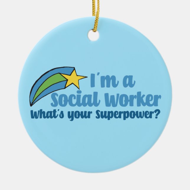 Superhero Social Worker Keramik Ornament (Vorne)