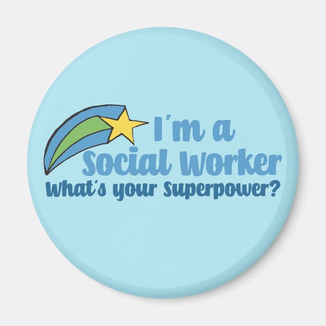 Superhero Social Worker Magnet (Vorne)