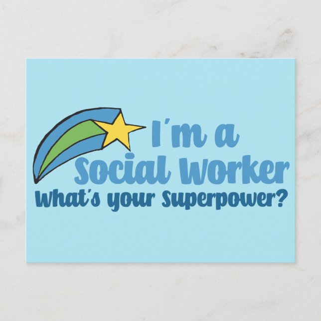 Superhero Social Worker Postkarte (Vorderseite)