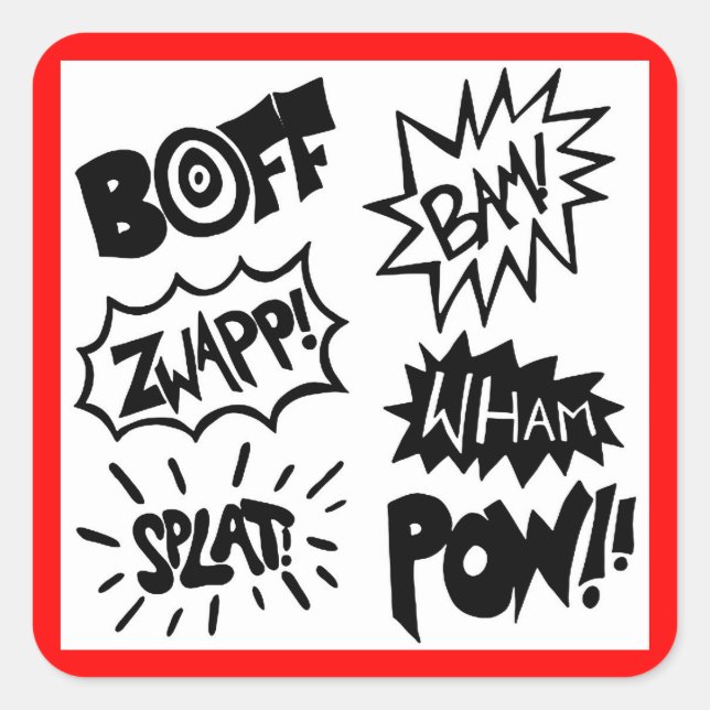 Superhero Sounds Quadratischer Aufkleber (Vorderseite)