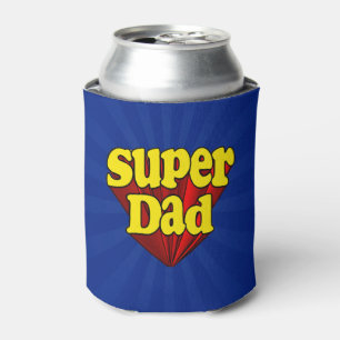 Superhero SuperVater-roter gelber blauer der Dosenkühler