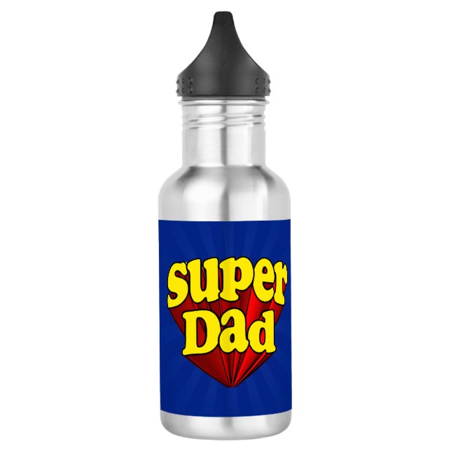 Superhero SuperVater-roter gelber blauer der Edelstahlflasche (Links)