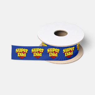 Superhero SuperVater-roter gelber blauer der Satinband