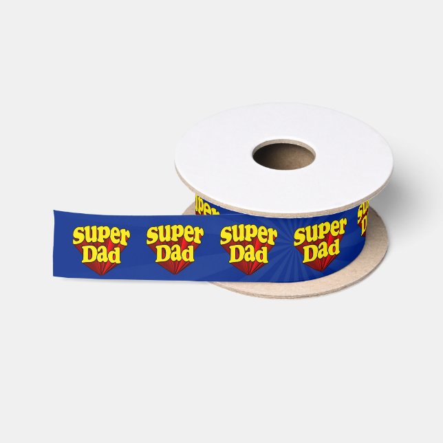 Superhero SuperVater-roter gelber blauer der Satinband (Spule)