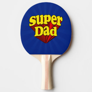 Superhero SuperVater-roter gelber blauer der Tischtennis Schläger