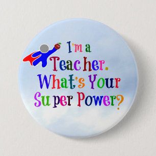 Superhero Teacher Button