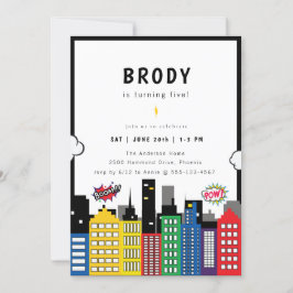 Superhero Thema Geburtstag Einladung