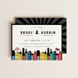 Superhero Thema Gemeinsamer Geburtstag Einladung