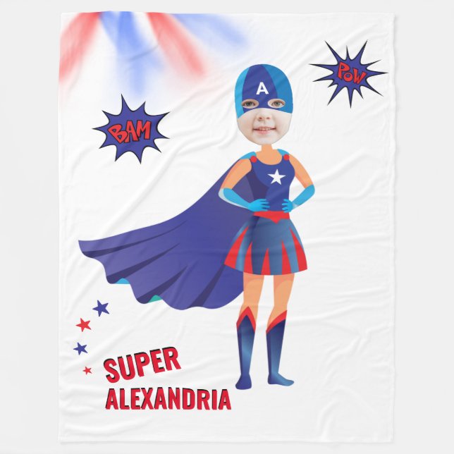 Superhero USA Atemberaubend Girl Phantastisch Gebu Fleecedecke (Vorderseite)