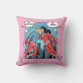 Superhero Valentine Day Love Heart Custom Name  Kissen
