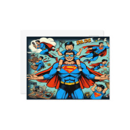 Superhero Vater Feiertagspostkarte