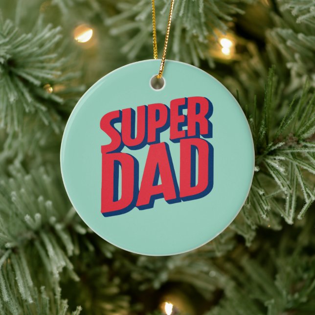 Superhero Vater Keramik Ornament (Baum)