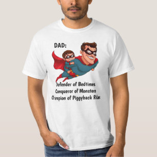 Superhero Vater Personalisiert White T-Shirt