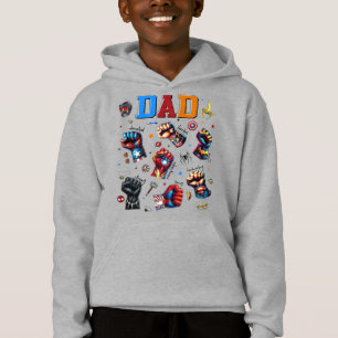 Superhero Vater Power Fists Hoodie