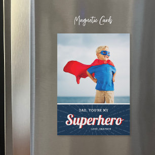 Superhero Vater Vatertag Foto Card Magnet