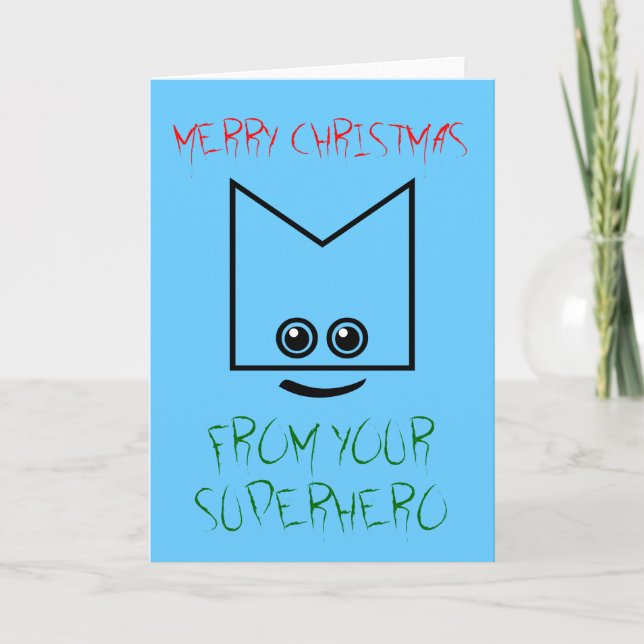 Superhero Weihnachtskarte Feiertagskarte (Vorderseite)