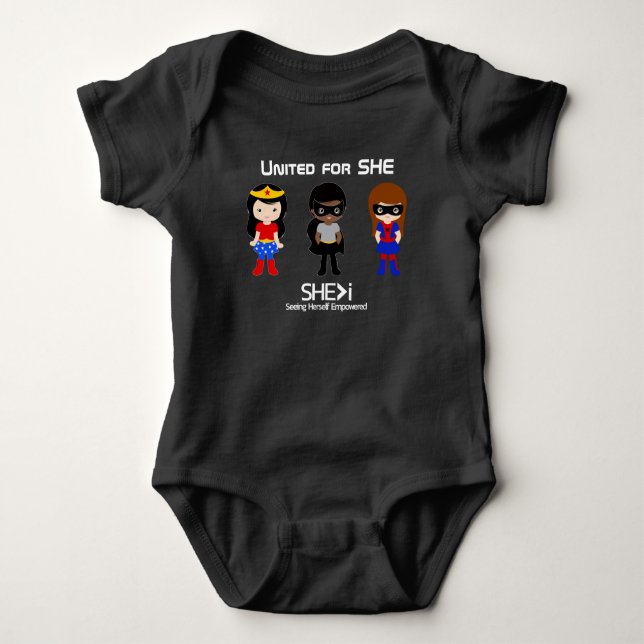 SUPERHERO White Kontur - Vereint für SHE Baby Strampler (Vorderseite)