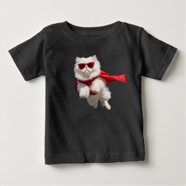 Superhero White Persian Cat Baby T-shirt