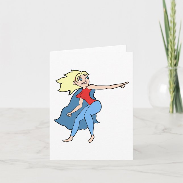 Superhero Woman Greeting Card Karte (Von Creator hochgeladen)