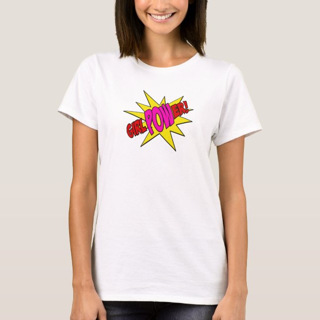 Superhéros de T-shirt de puissance de fille (Devant)