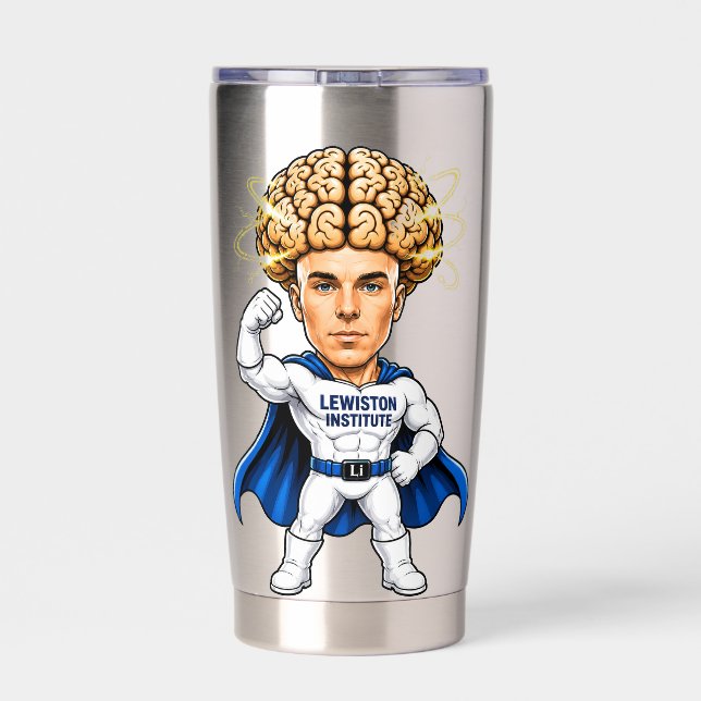 Superhirn Gehirn Kraft Thermobecher (Rückseite)