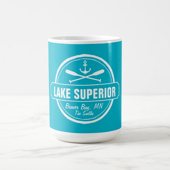 Superior-See, Sonderstadt, Name, Anker, Paddel Kaffeetasse (Mittel)