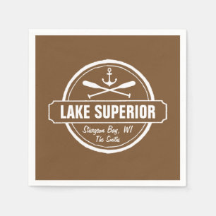 Superior-See, Sonderstadt, Name, Anker, Paddel Serviette