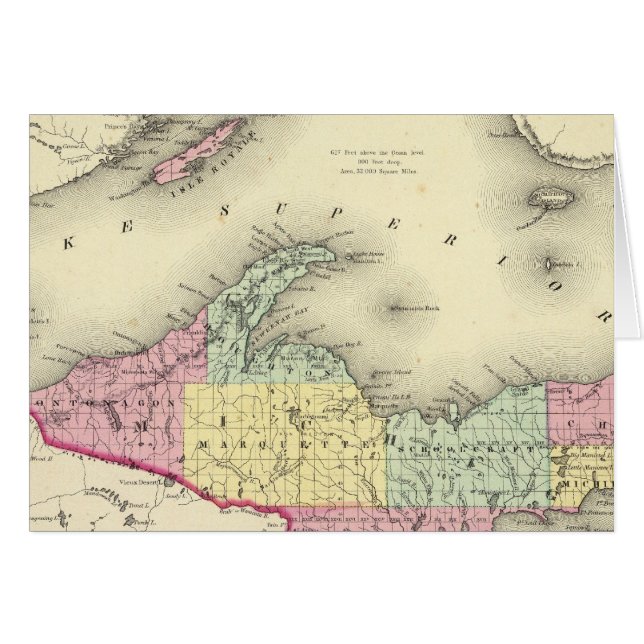 Superior-See und der nördliche Teil von Michigan (Vorderseite (Horizontal))