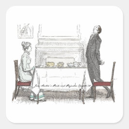 Superior Society, Jane Austen Pride and Prejudice Quadratischer Aufkleber