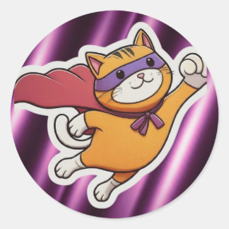 Superkatze Runder Aufkleber