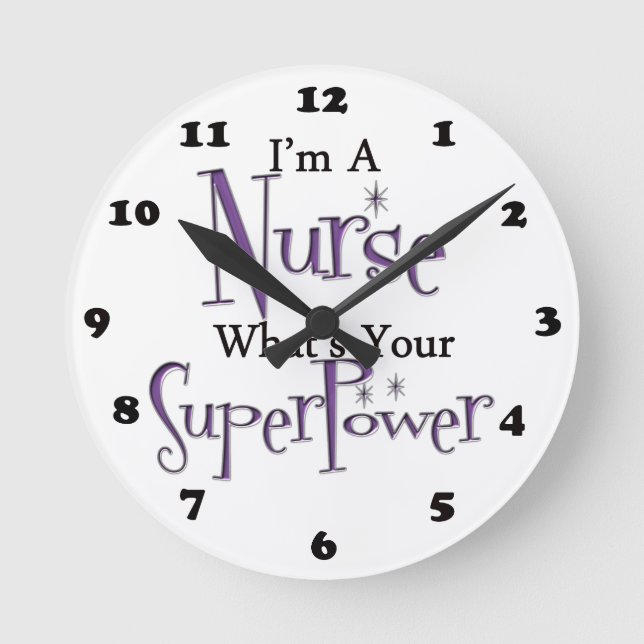 Superkrankenschwester Runde Wanduhr (Vorderseite)