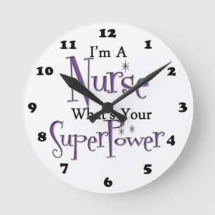 Superkrankenschwester Runde Wanduhr