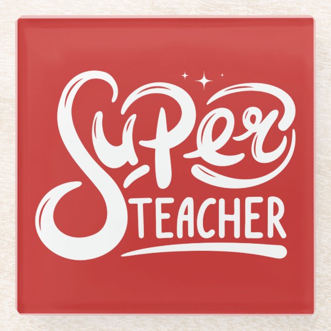Superlehrer Glasuntersetzer (Vorderseite)