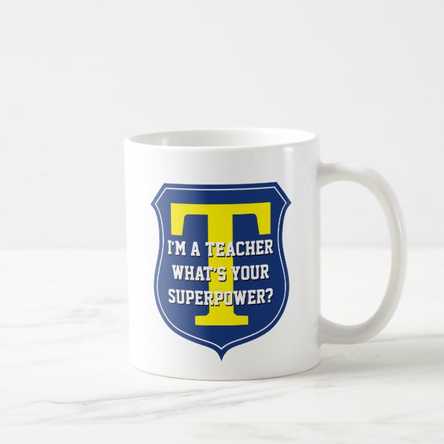 Superlehrer-Tasse |, was Ihre Supermacht ist? Kaffeetasse (Rechts)