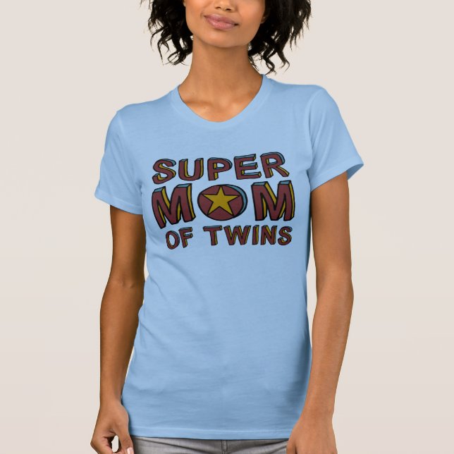 SUPERMama DER ZWILLINGE T-Shirt (Vorderseite)