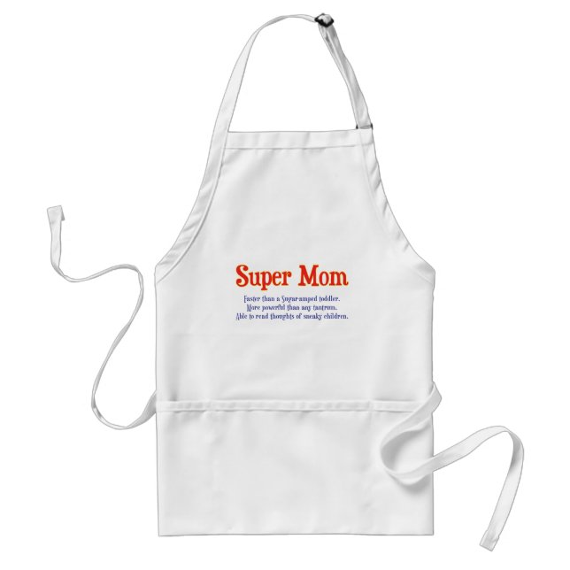 SuperMama mit SuperPower-T - Shirts und Schürze (Vorne)