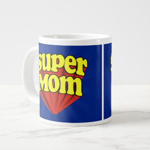 SuperMama rot/Gelb/der blaue Tag der Jumbo-Tasse