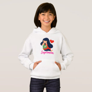 Supermama Süße Mutter und Kind Kinder Hoodie